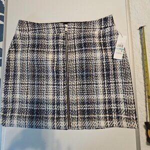 NWT DKNY Jeans Women's Plaid Zip-Front Mini Skirt Size 16